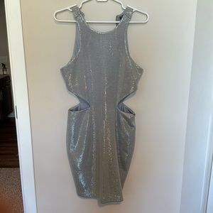 Express silver cocktail dress